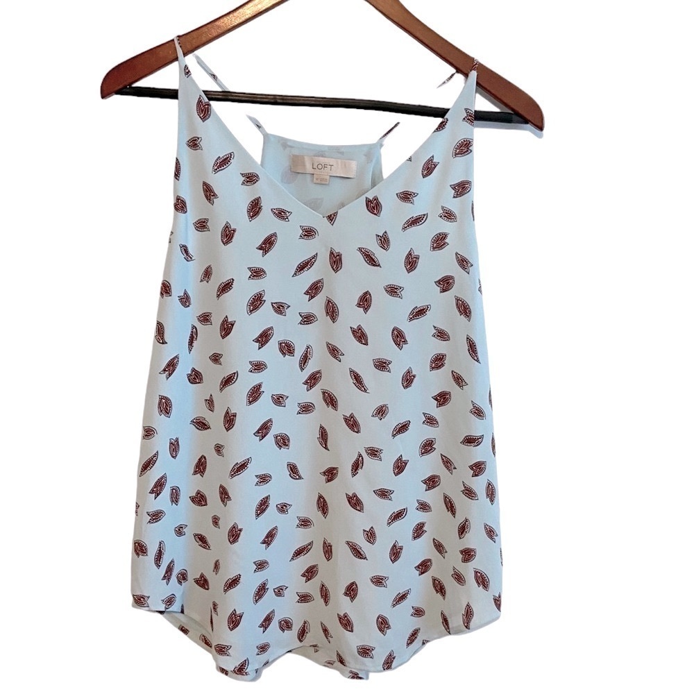 LOFT spaghetti strap blue tank top. Size XS